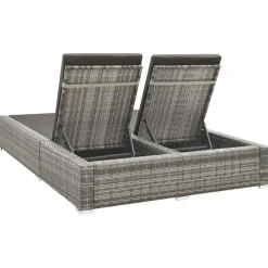 Ligbedden-vidaXL - Ligbed - Grijs - Poly rattan