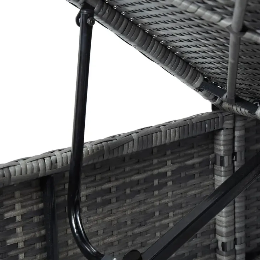 vidaXL - Ligbed - Grijs - Poly rattan