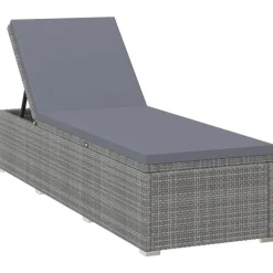 vidaXL - Ligbed - Grijs - Poly rattan