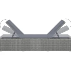 vidaXL - Ligbed - Grijs - Poly rattan