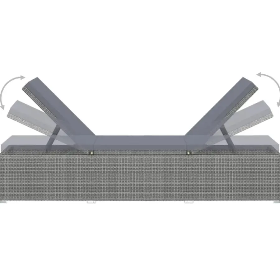 vidaXL - Ligbed - Grijs - Poly rattan