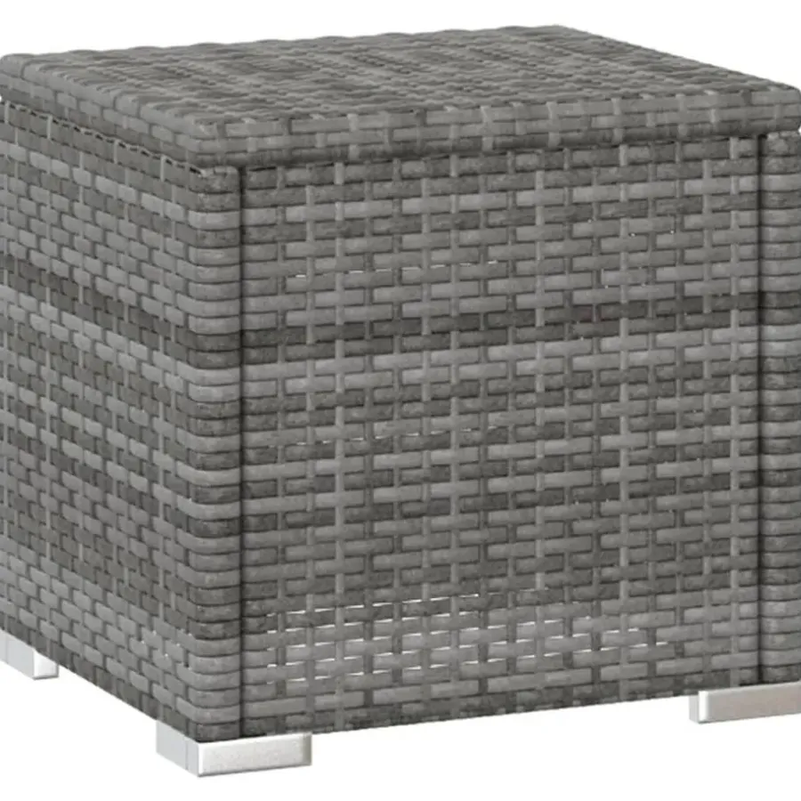 vidaXL - Ligbed - Grijs - Poly rattan