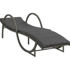vidaXL - Ligbed - Grijs - Poly rattan