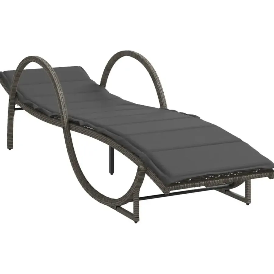 vidaXL - Ligbed - Grijs - Poly rattan