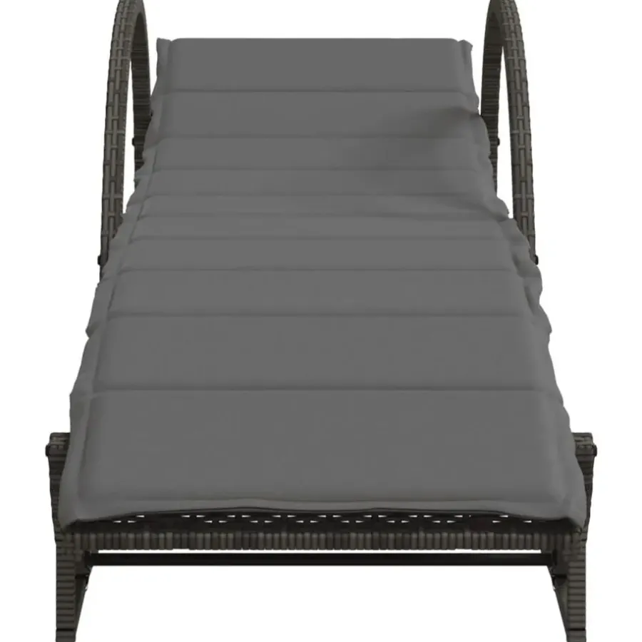 vidaXL - Ligbed - Grijs - Poly rattan