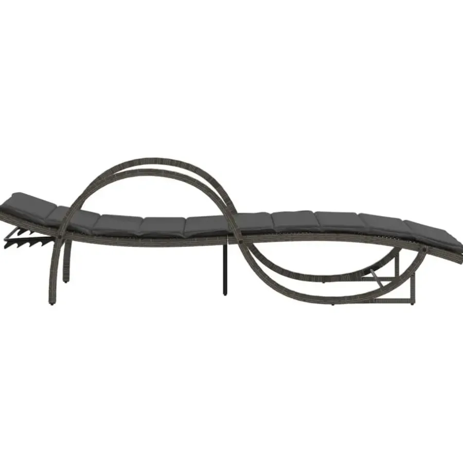 vidaXL - Ligbed - Grijs - Poly rattan