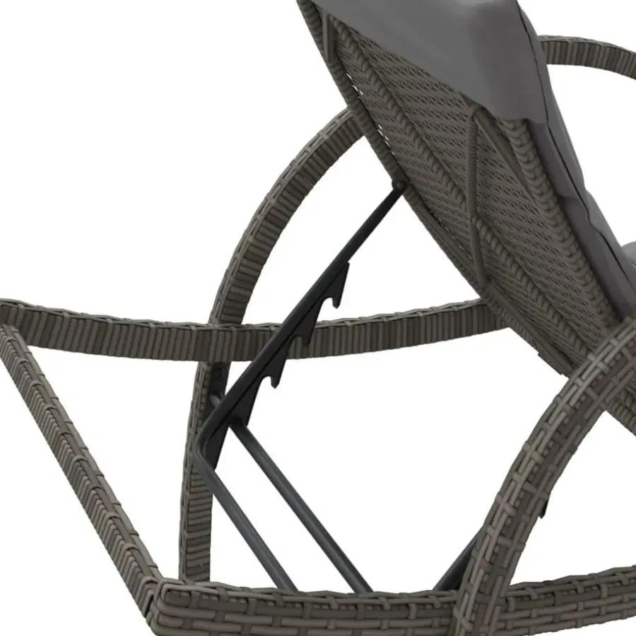 vidaXL - Ligbed - Grijs - Poly rattan
