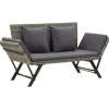 vidaXL - Ligbed - Grijs - Poly rattan