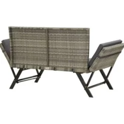 vidaXL - Ligbed - Grijs - Poly rattan