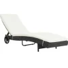 vidaXL - Ligbed - Zwart - Poly rattan