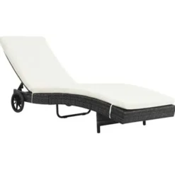 vidaXL - Ligbed - Zwart - Poly rattan