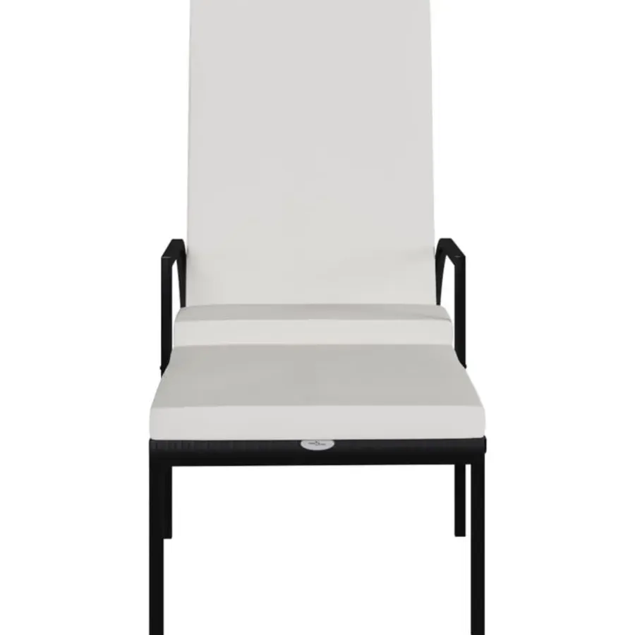 Ligbedden-vidaXL - Ligbed - Zwart - Poly rattan