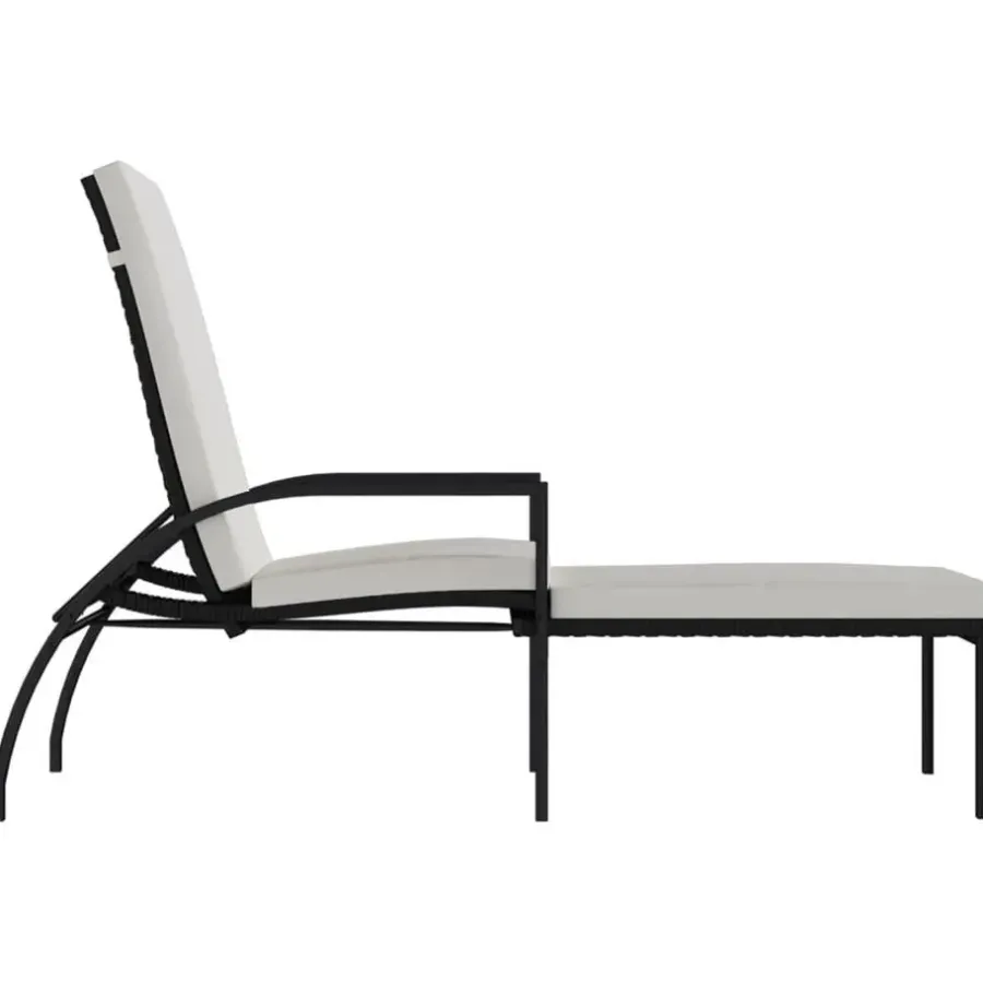 Ligbedden-vidaXL - Ligbed - Zwart - Poly rattan