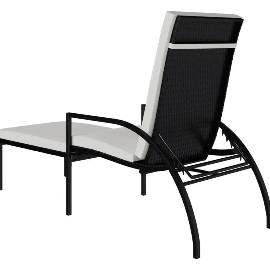 Ligbedden-vidaXL - Ligbed - Zwart - Poly rattan