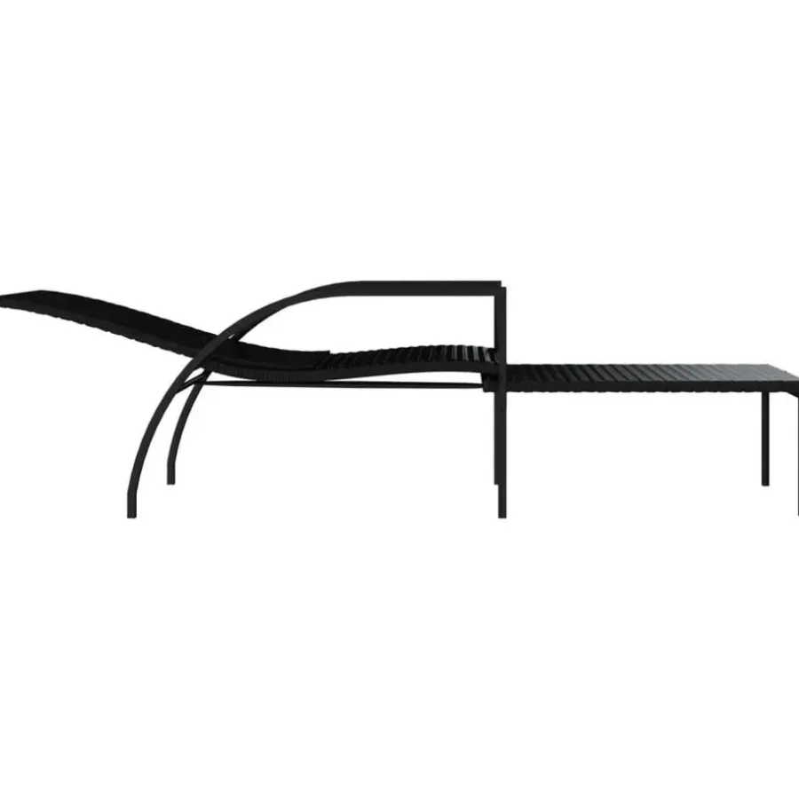 Ligbedden-vidaXL - Ligbed - Zwart - Poly rattan