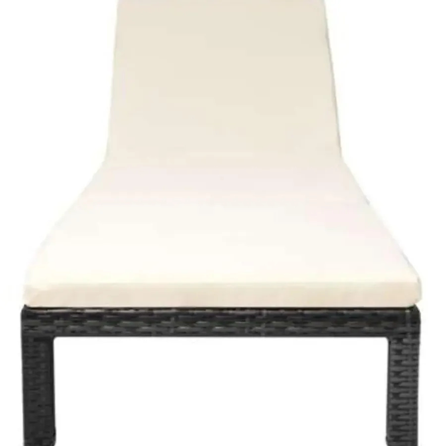 Ligbedden-vidaXL - Ligbed - Zwart - Poly rattan