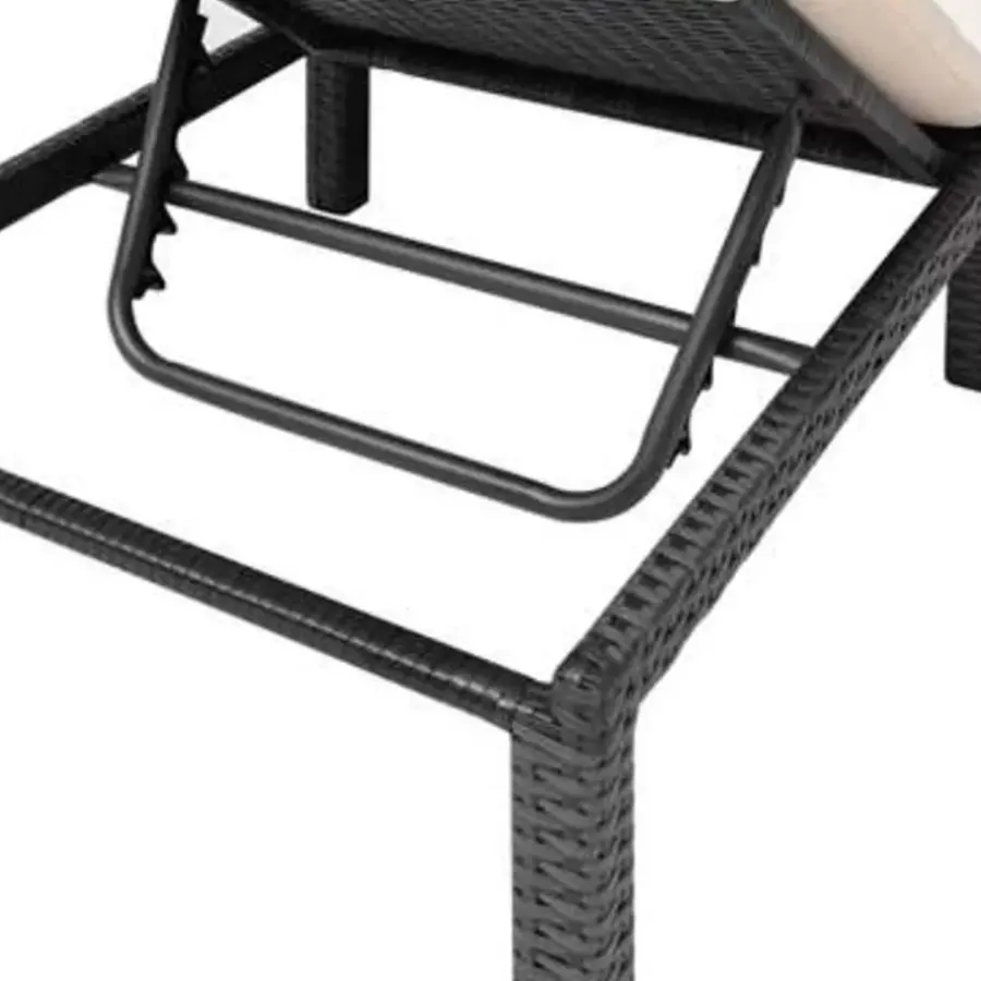 Ligbedden-vidaXL - Ligbed - Zwart - Poly rattan
