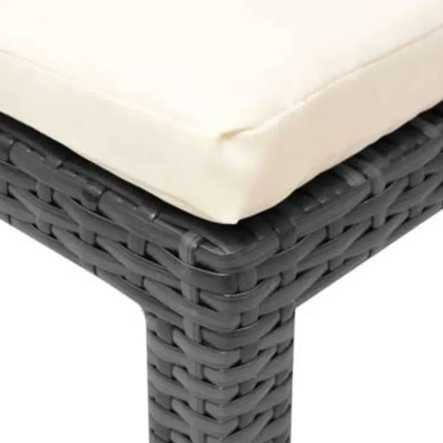 Ligbedden-vidaXL - Ligbed - Zwart - Poly rattan