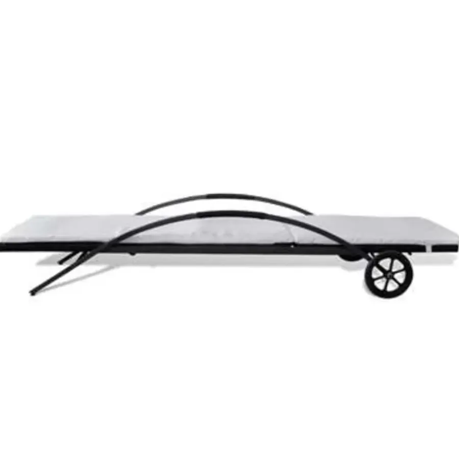 vidaXL - Ligbed - Zwart - Poly rattan