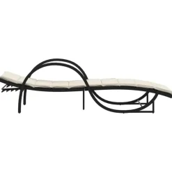 vidaXL - Ligbed - Zwart - Poly rattan