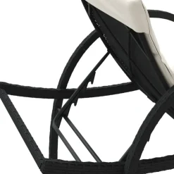 vidaXL - Ligbed - Zwart - Poly rattan