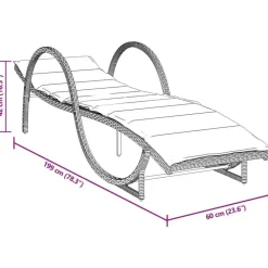 vidaXL - Ligbed - Zwart - Poly rattan