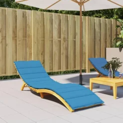 Tuinstoelkussens-vidaXL - Ligbedkussen - Blauw - Stof