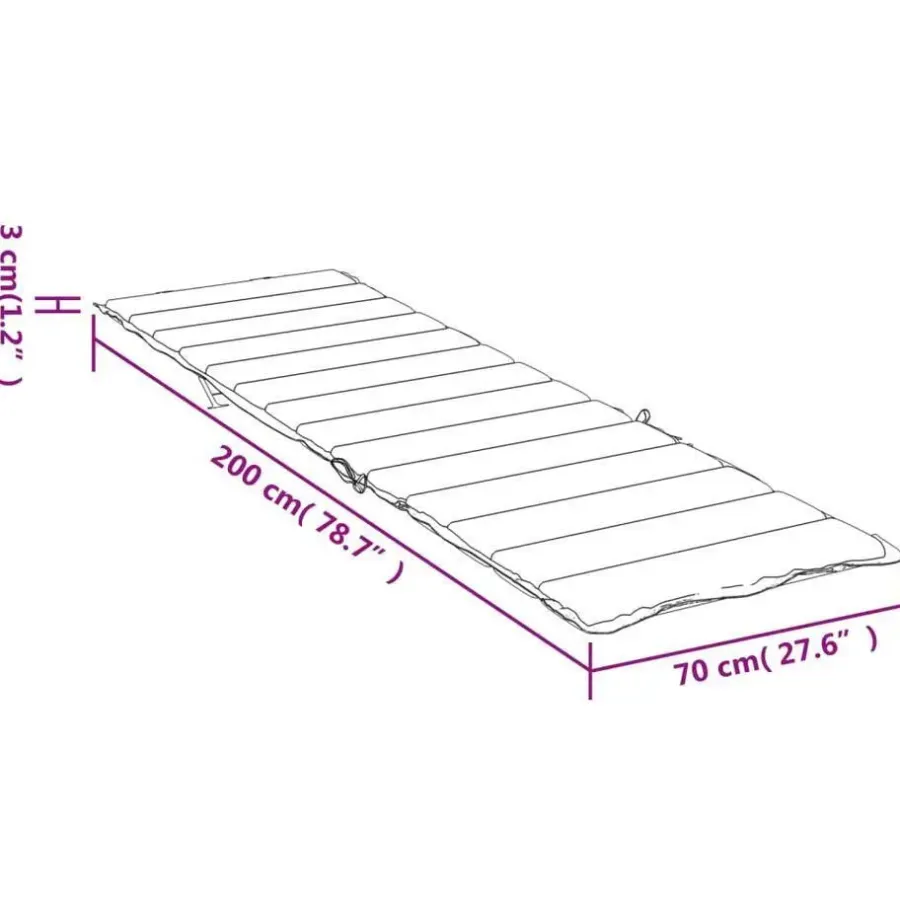 Tuinstoelkussens-vidaXL - Ligbedkussen - Zwart - Stof
