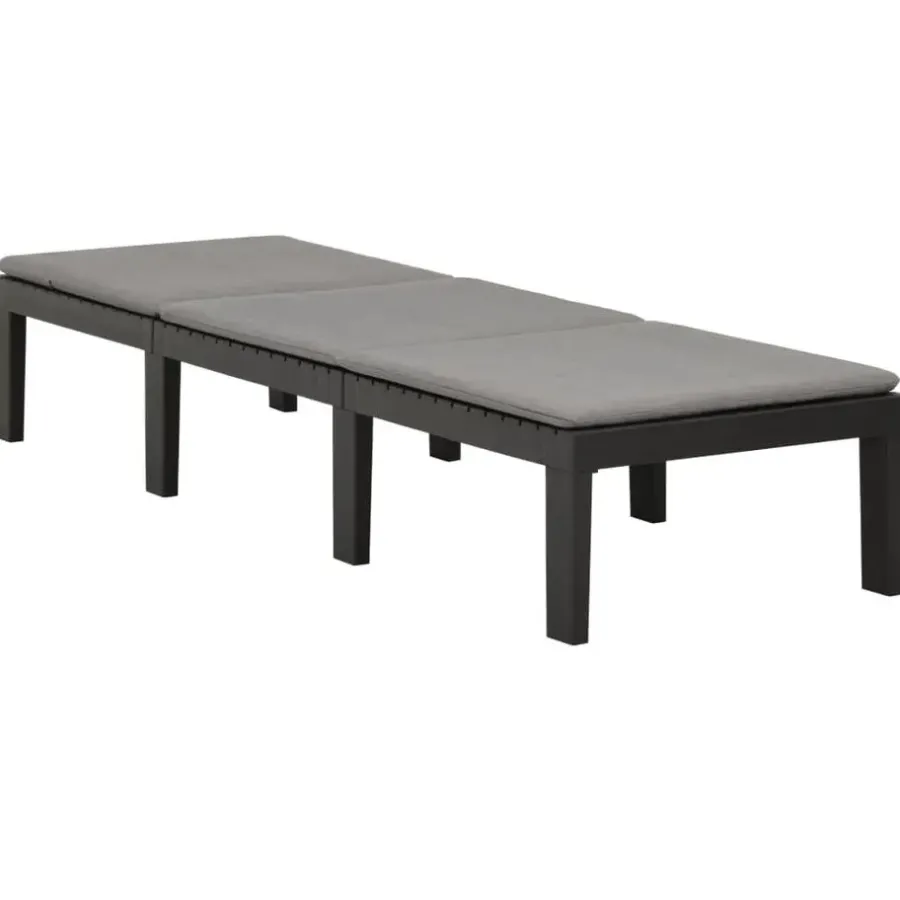 vidaXL - Ligstoel - Antraciet - Kunststof
