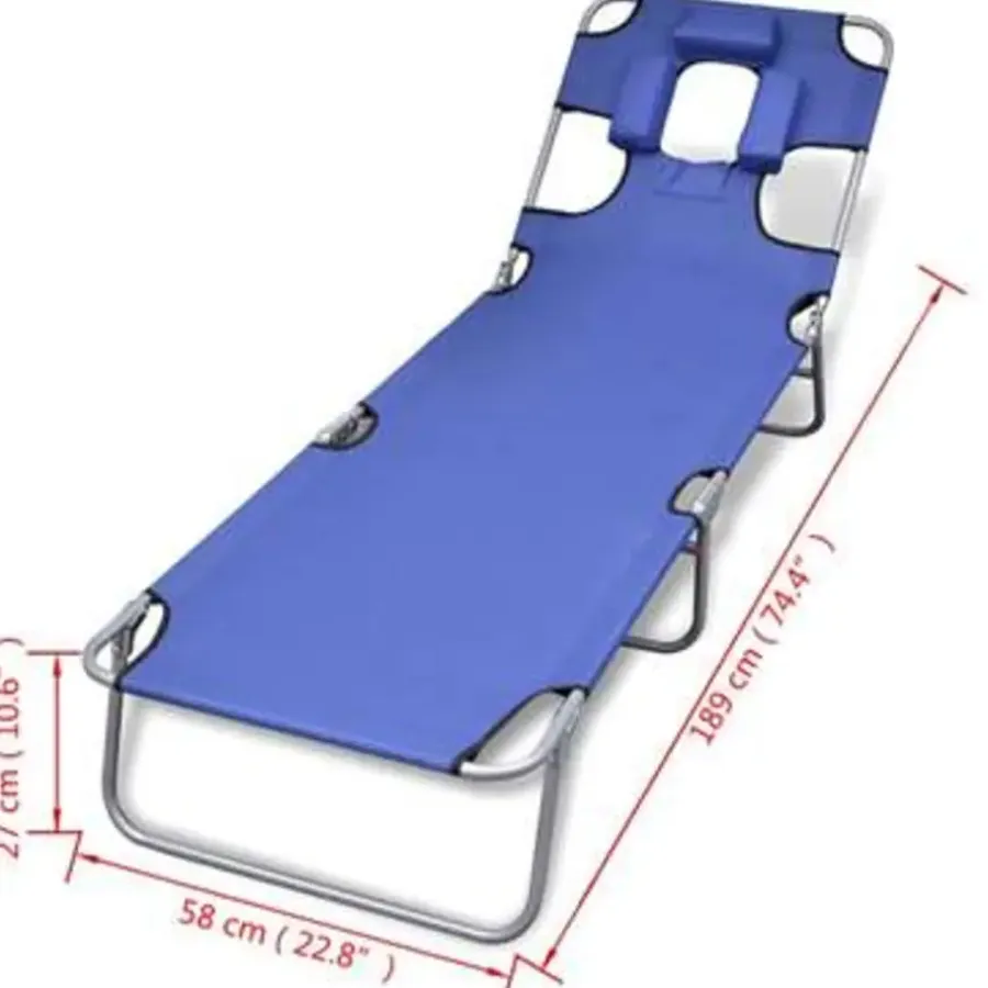 Ligbedden-vidaXL - Ligstoel - Blauw - Stof