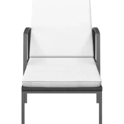 vidaXL - Ligstoel - Zwart - Poly rattan