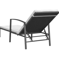 vidaXL - Ligstoel - Zwart - Poly rattan
