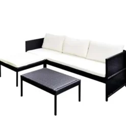 Loungesets-vidaXL - Lounge Sets - Zwart - Poly rattan