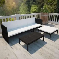Loungesets-vidaXL - Lounge Sets - Zwart - Poly rattan