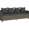 Loungebanken-vidaXL - loungebank - Grijs - Poly rattan