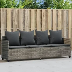 Loungebanken-vidaXL - loungebank - Grijs - Poly rattan