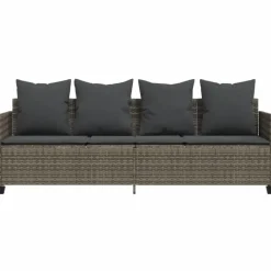 Loungebanken-vidaXL - loungebank - Grijs - Poly rattan