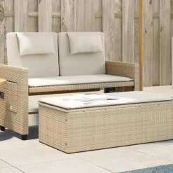 Loungebanken-vidaXL - Loungebanken Verstelbare met crème kussens - Beige - 113x61x87 cm