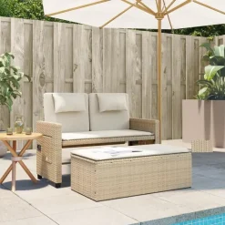 Loungebanken-vidaXL - Loungebanken Verstelbare met crème kussens - Beige - 113x61x87 cm