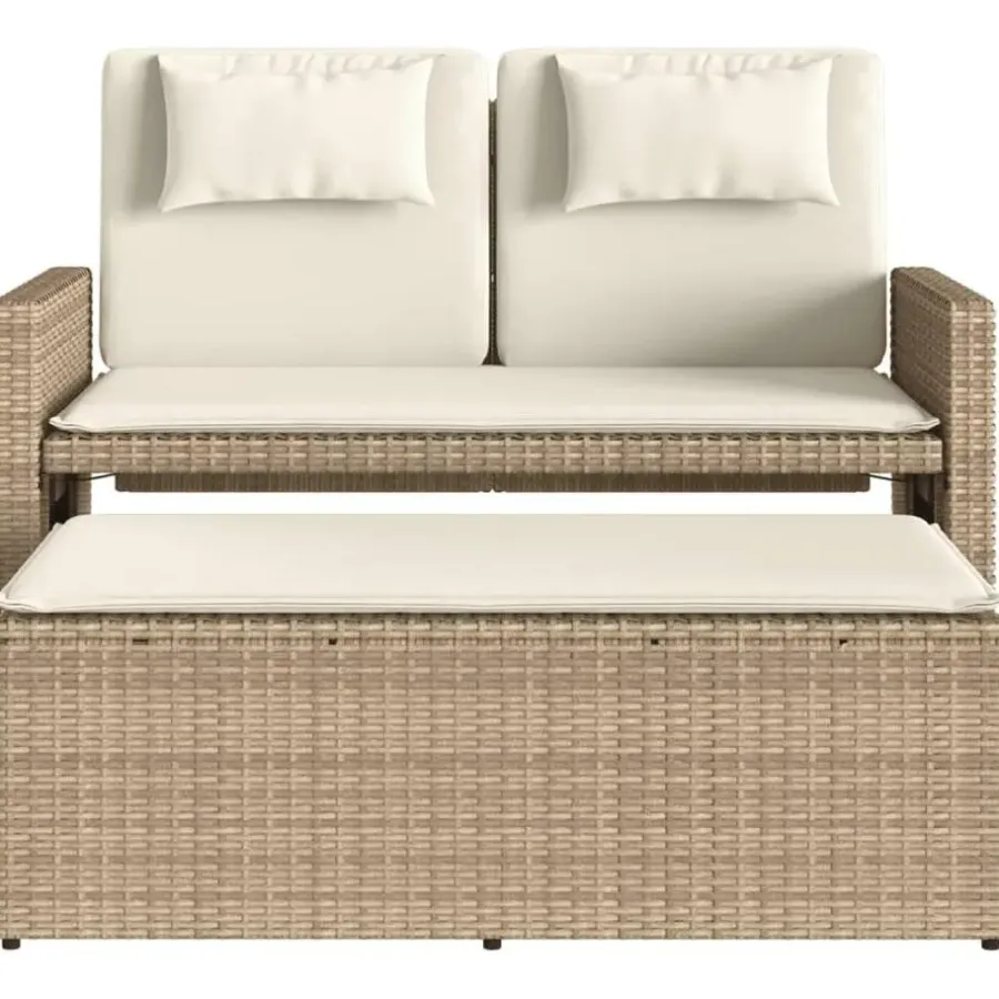 Loungebanken-vidaXL - Loungebanken Verstelbare met crème kussens - Beige - 113x61x87 cm