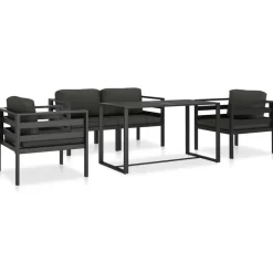 Loungesets-vidaXL - Loungeset - Antraciet - Aluminium