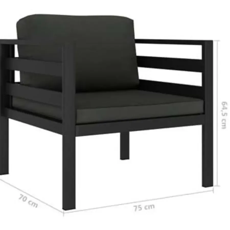 Loungesets-vidaXL - Loungeset - Antraciet - Aluminium