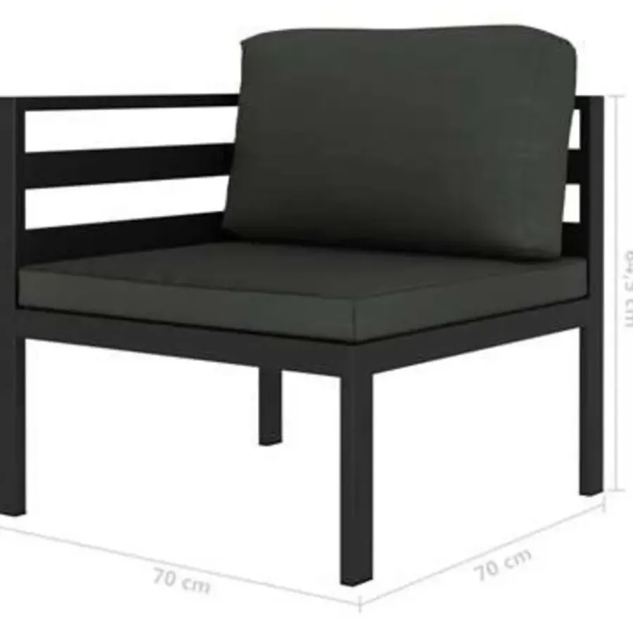 Loungesets-vidaXL - Loungeset - Antraciet - Aluminium
