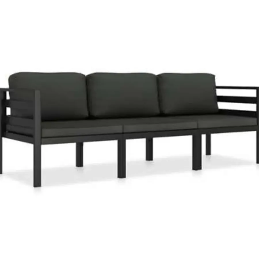 Loungebanken-vidaXL - Loungeset - Antraciet - Aluminium