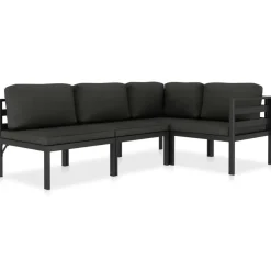 vidaXL - Loungeset - Antraciet - Poly rattan