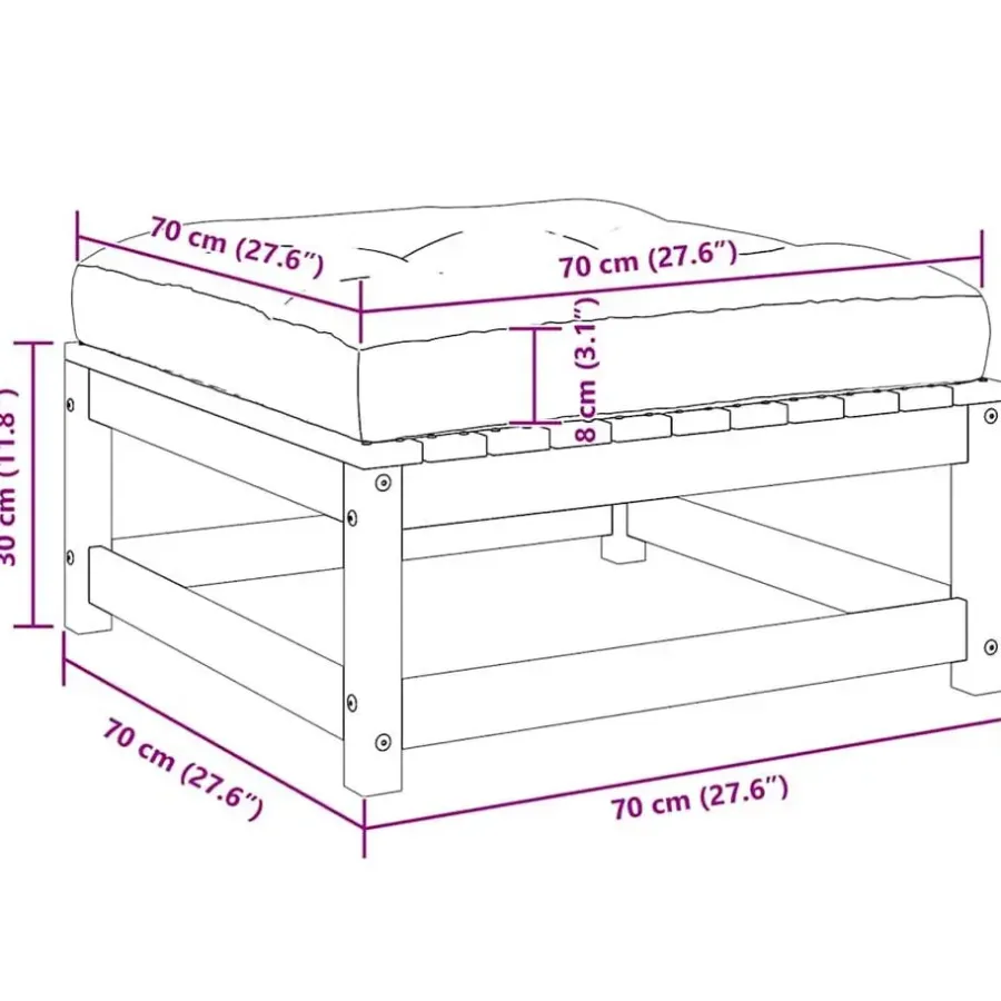 Palletbanken|Tuinbanken-vidaXL - Loungeset - Antraciet - Grenenhout