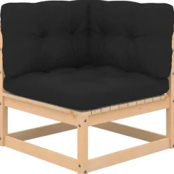 vidaXL - Loungeset - Antraciet - Grenenhout - 3 stuks - Met kussens