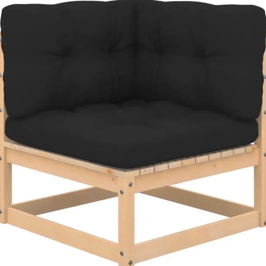 vidaXL - Loungeset - Antraciet - Grenenhout - 3 stuks - Met kussens