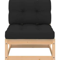 vidaXL - Loungeset - Antraciet - Grenenhout - 3 stuks - Met kussens