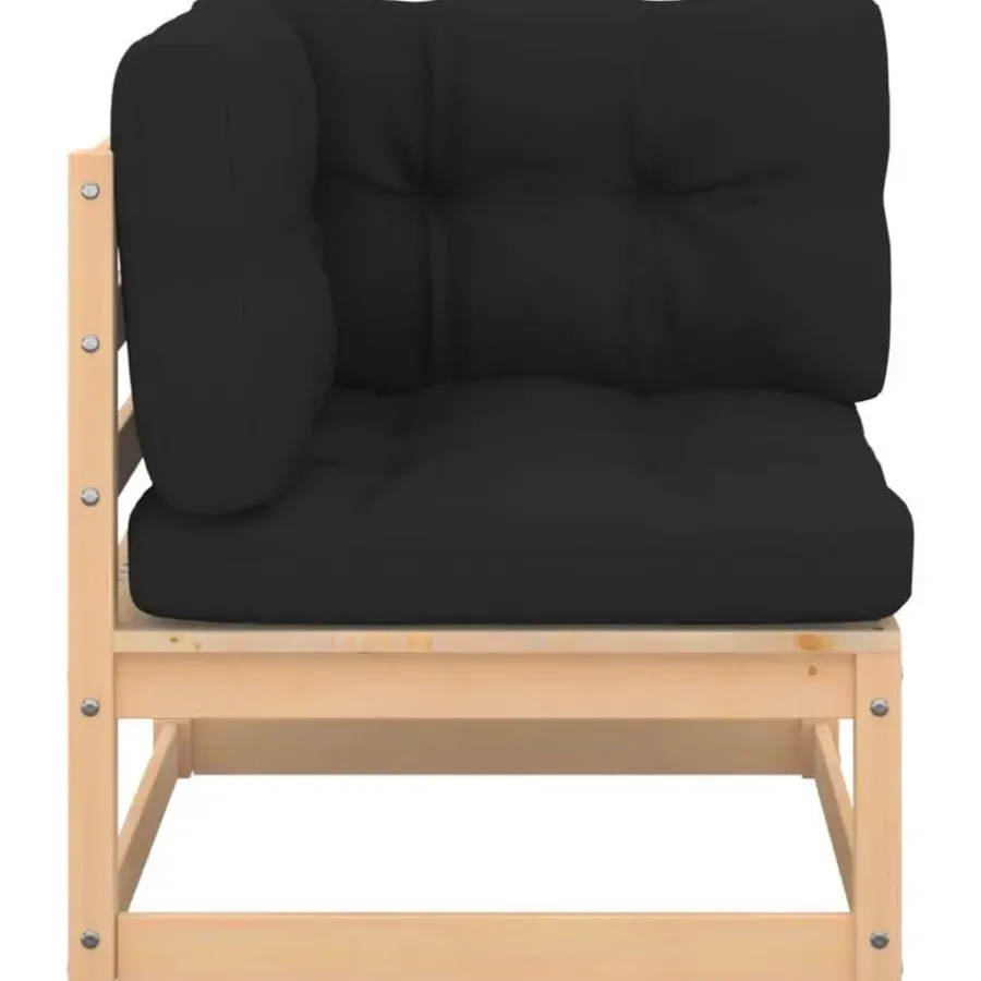 vidaXL - Loungeset - Antraciet - Grenenhout - 3 stuks - Met kussens